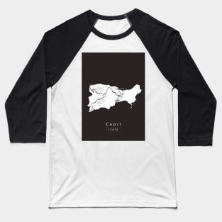 Capri Italy Island Map Baseball T-Shirt